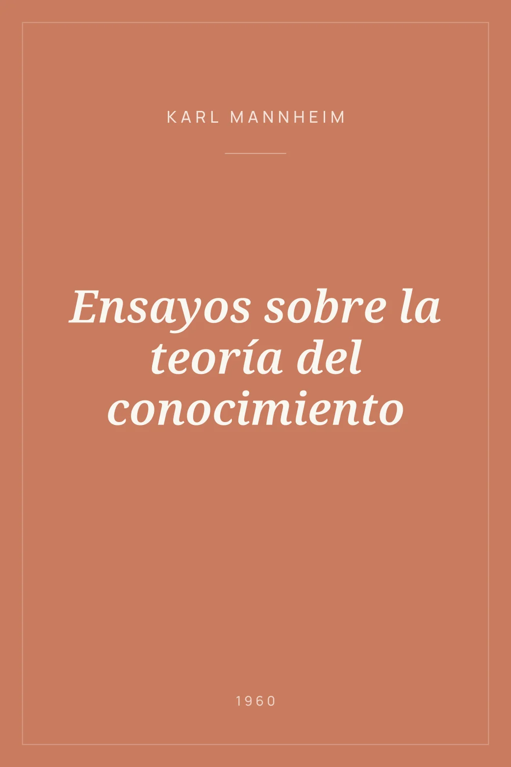 Portada de Ensayos sobre la teoría del conocimiento