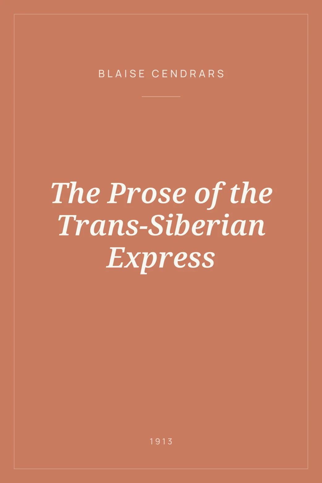 Portada de The Prose of the Trans-Siberian Express