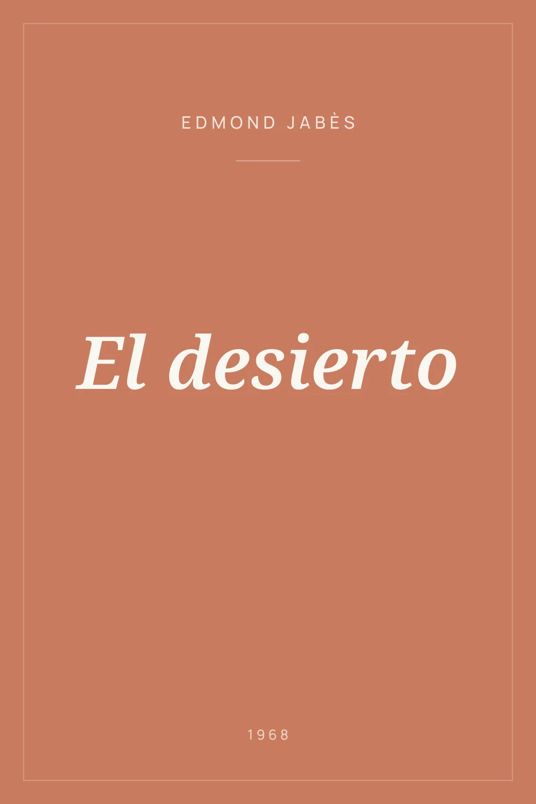 Portada de El desierto