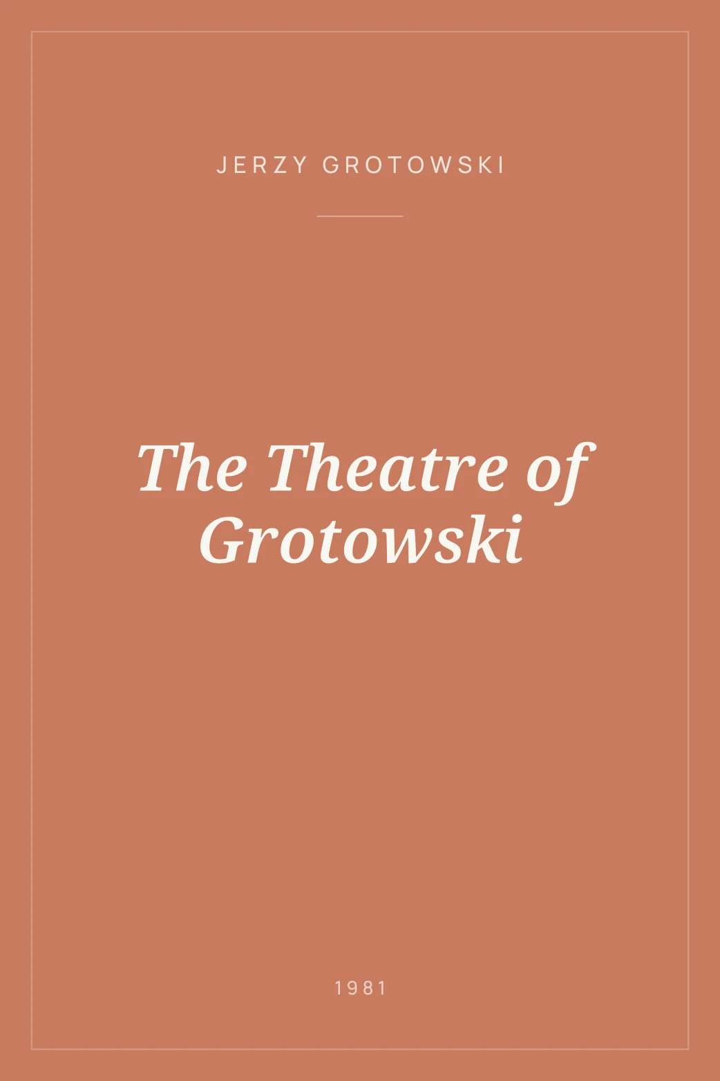 Portada de The Theatre of Grotowski