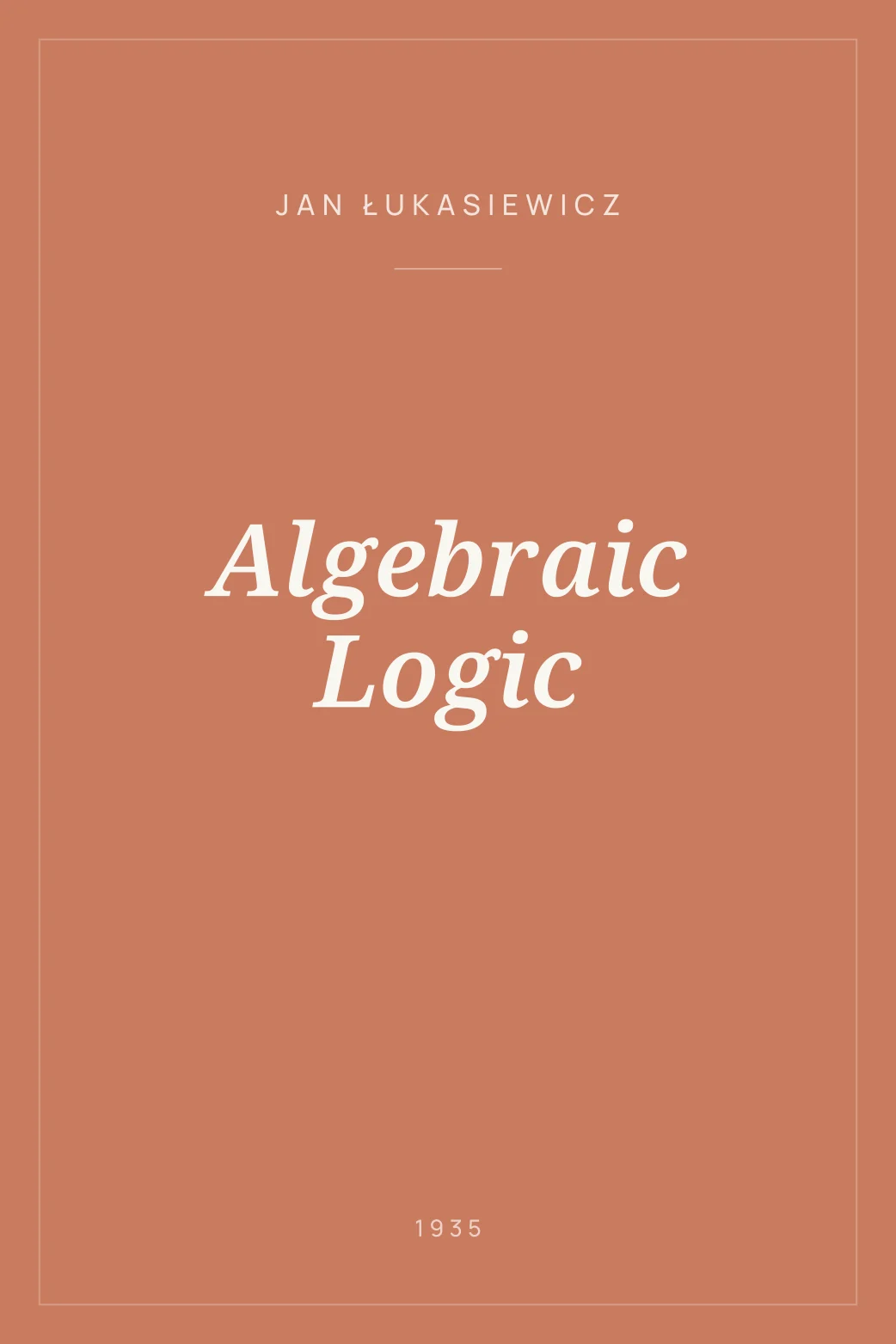 Portada de Algebraic Logic