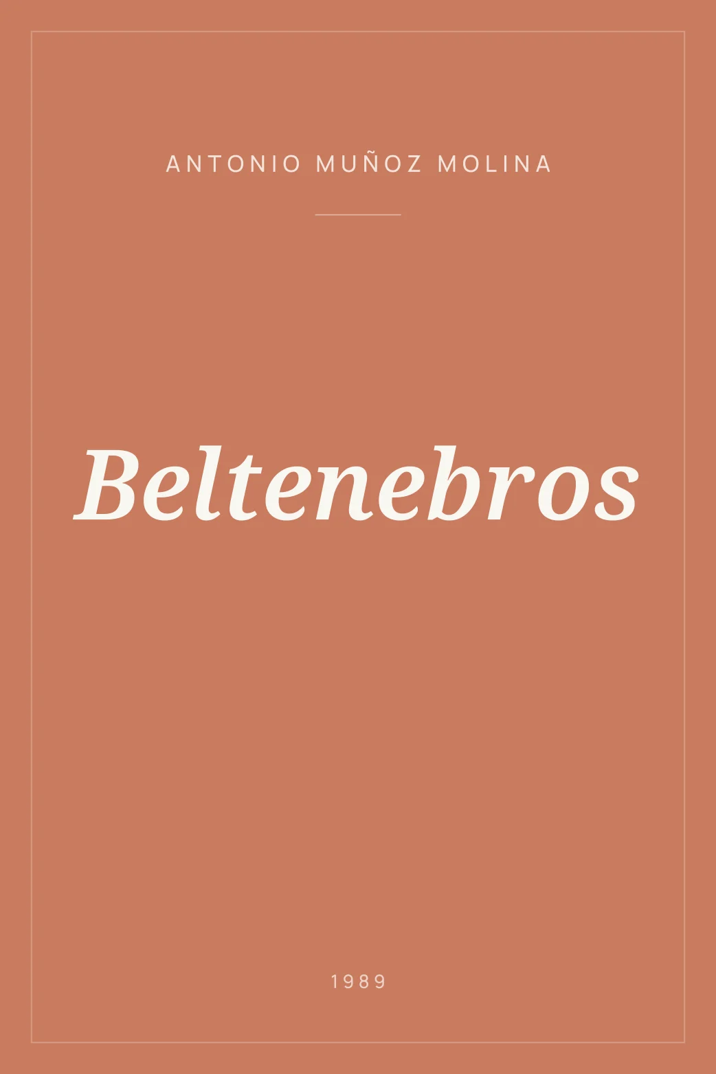 Portada de Beltenebros