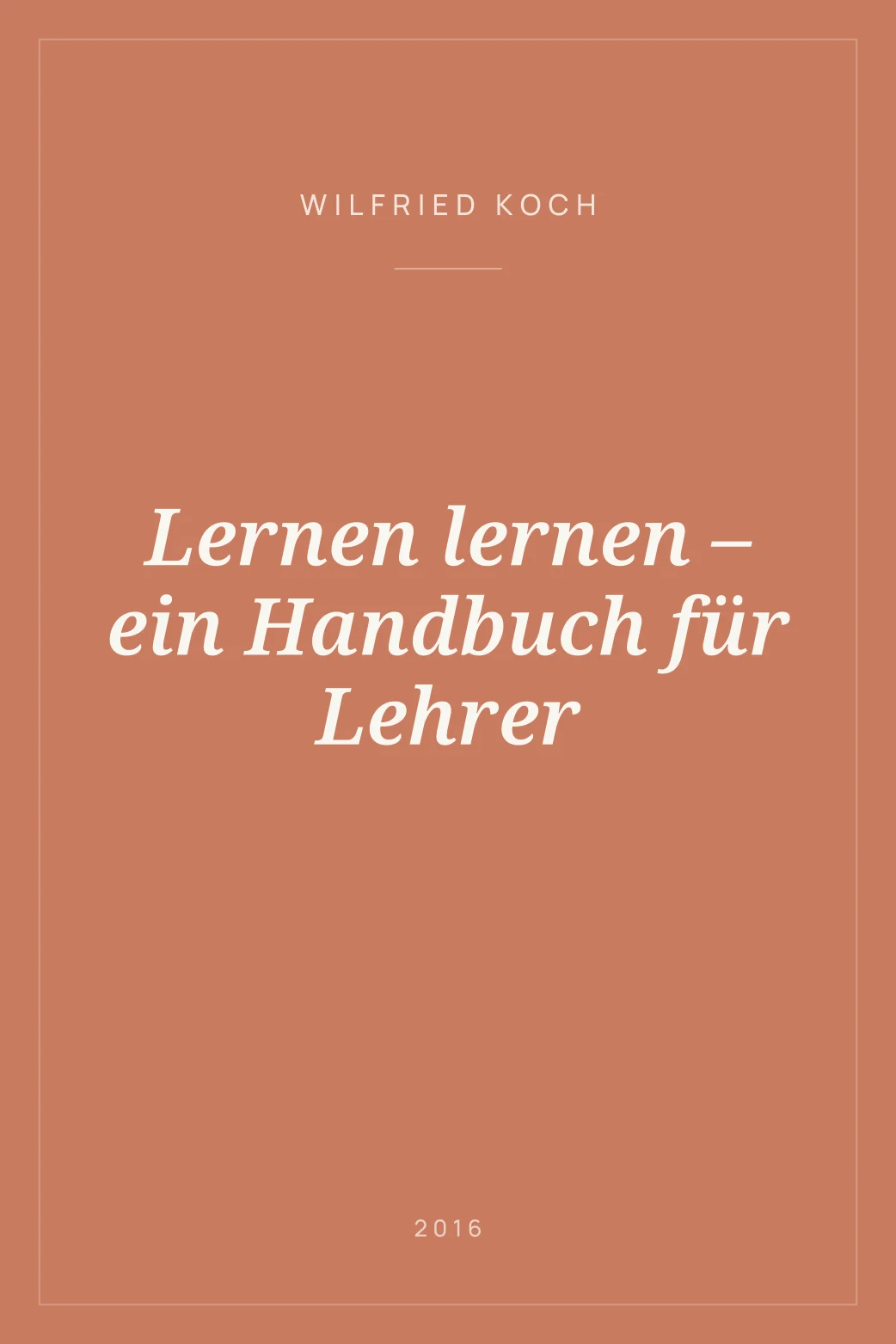 Portada de Lernen lernen – ein Handbuch für Lehrer