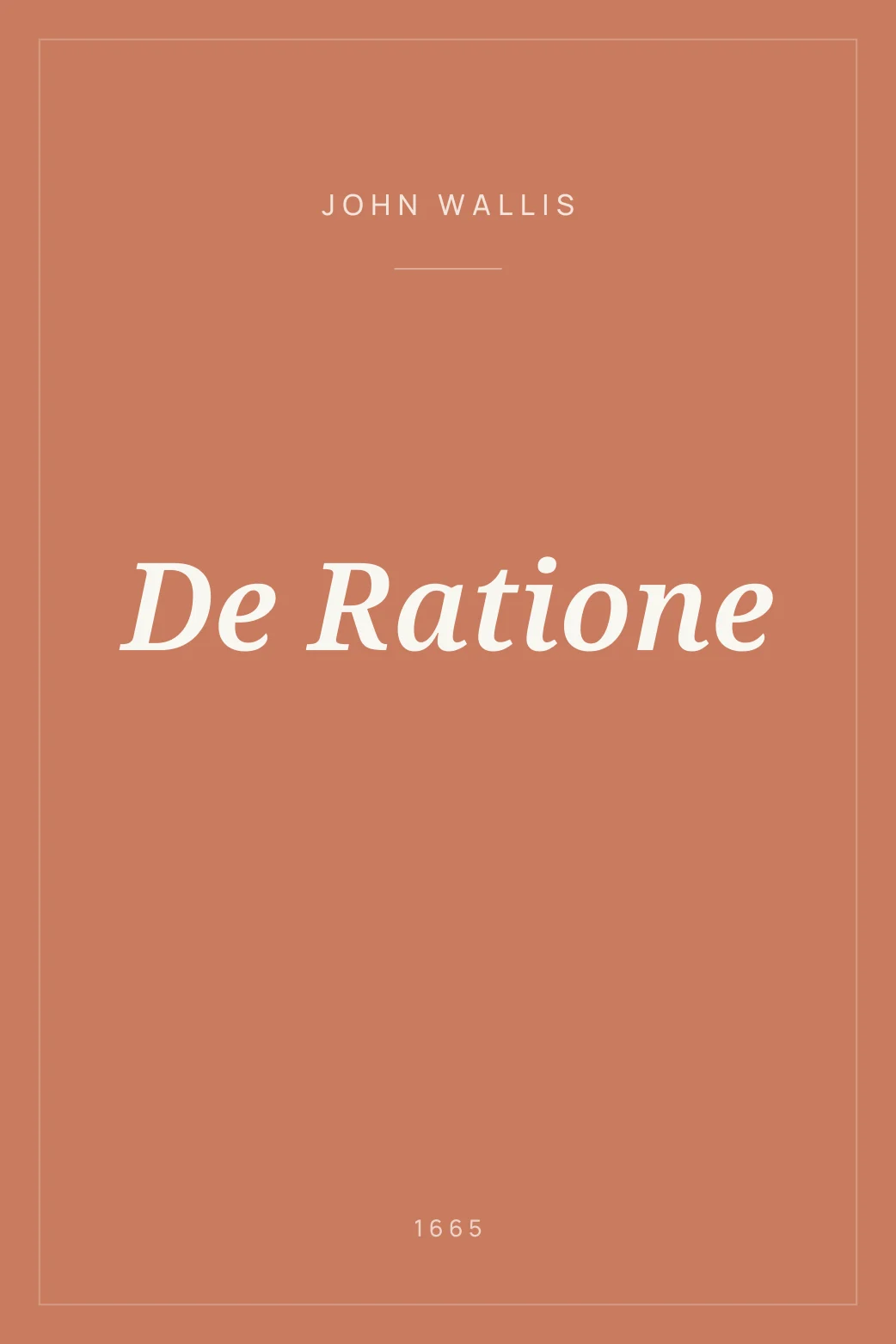 Portada de De Ratione