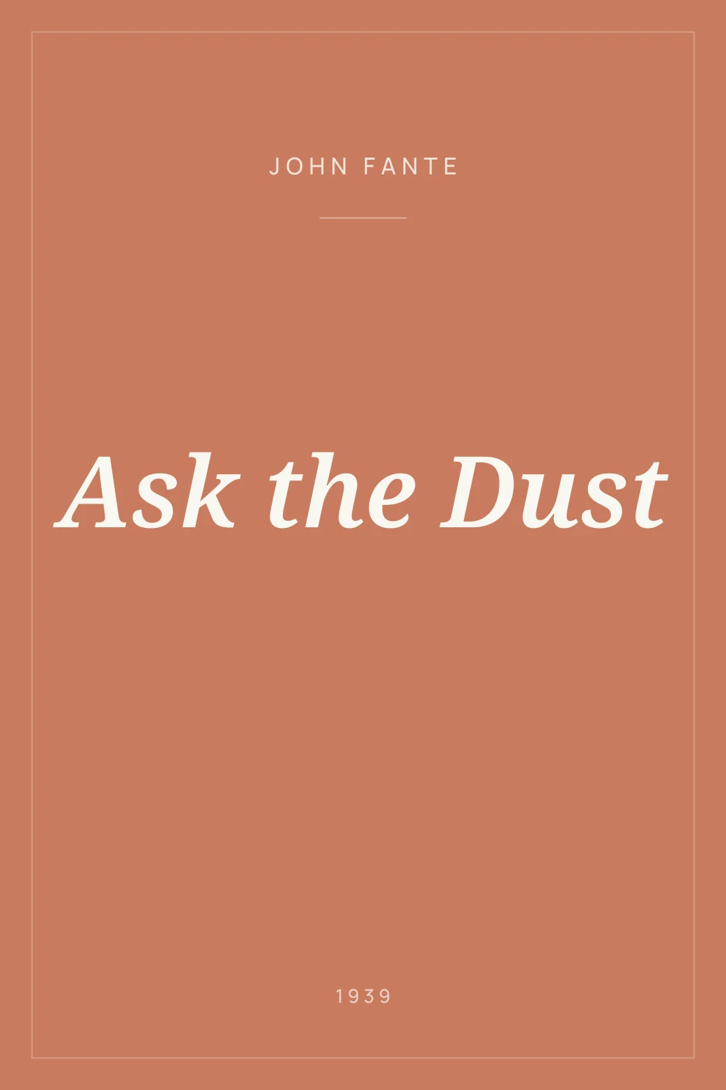Portada de Ask the Dust