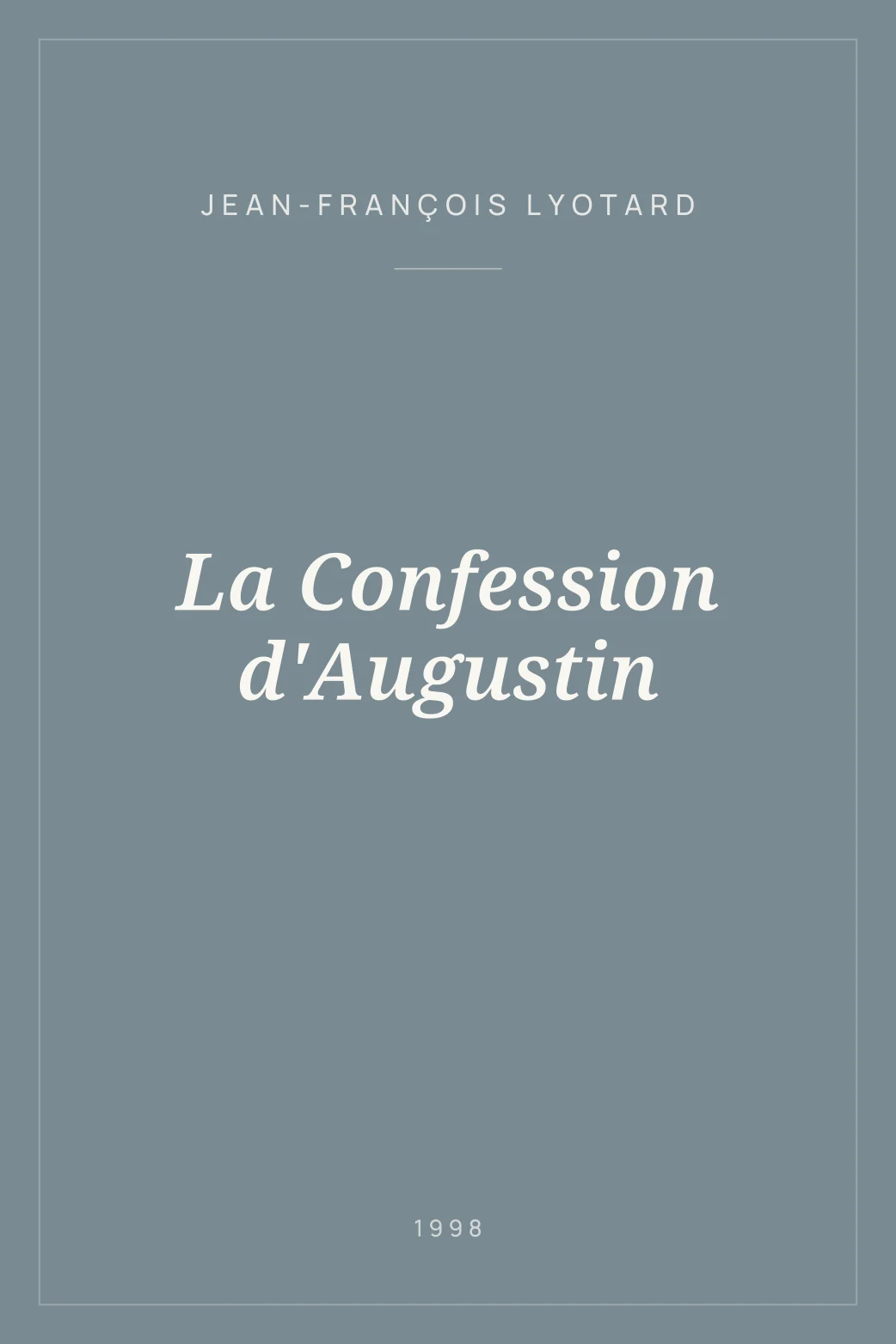 Portada de La Confession d'Augustin