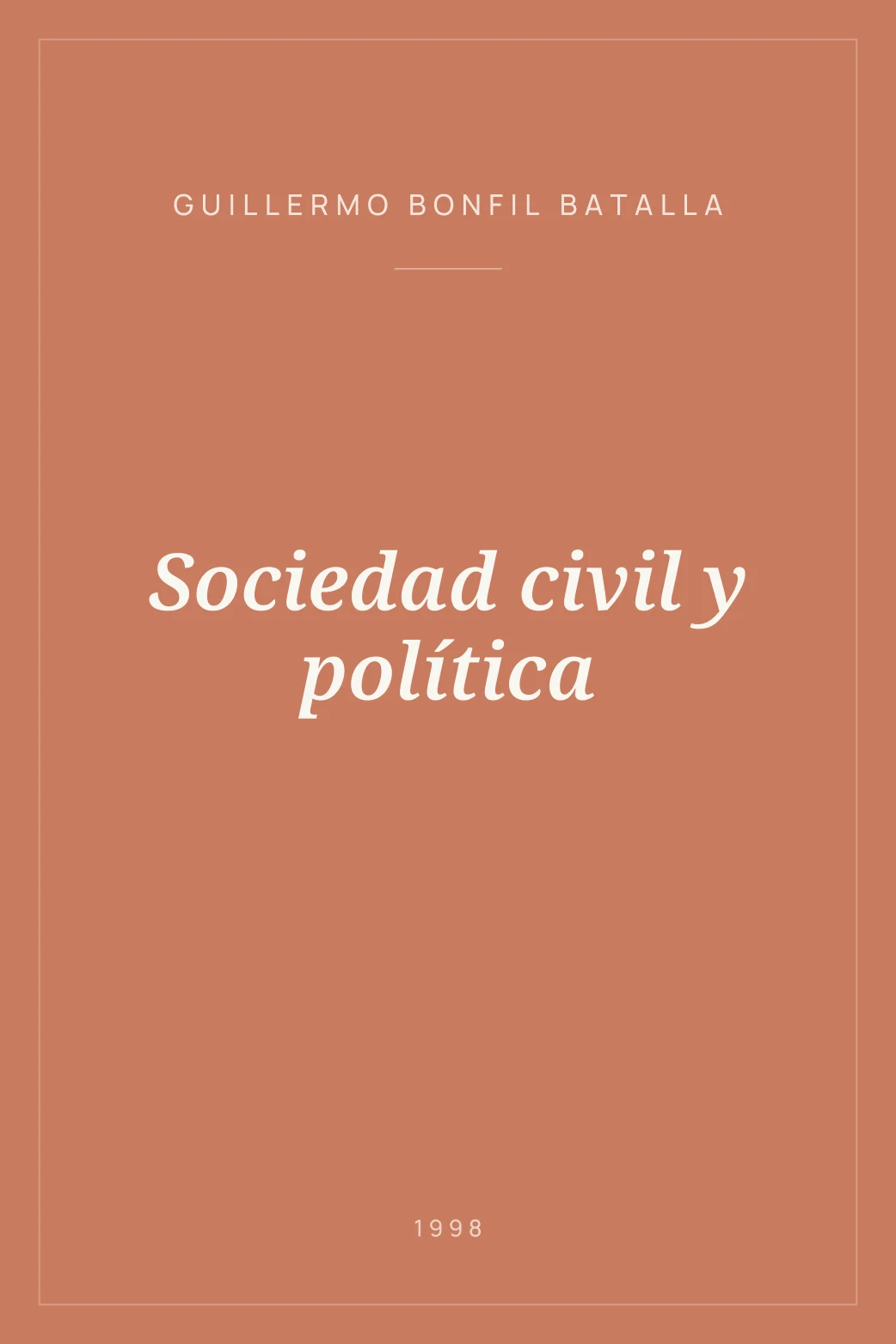 Portada de Sociedad civil y política