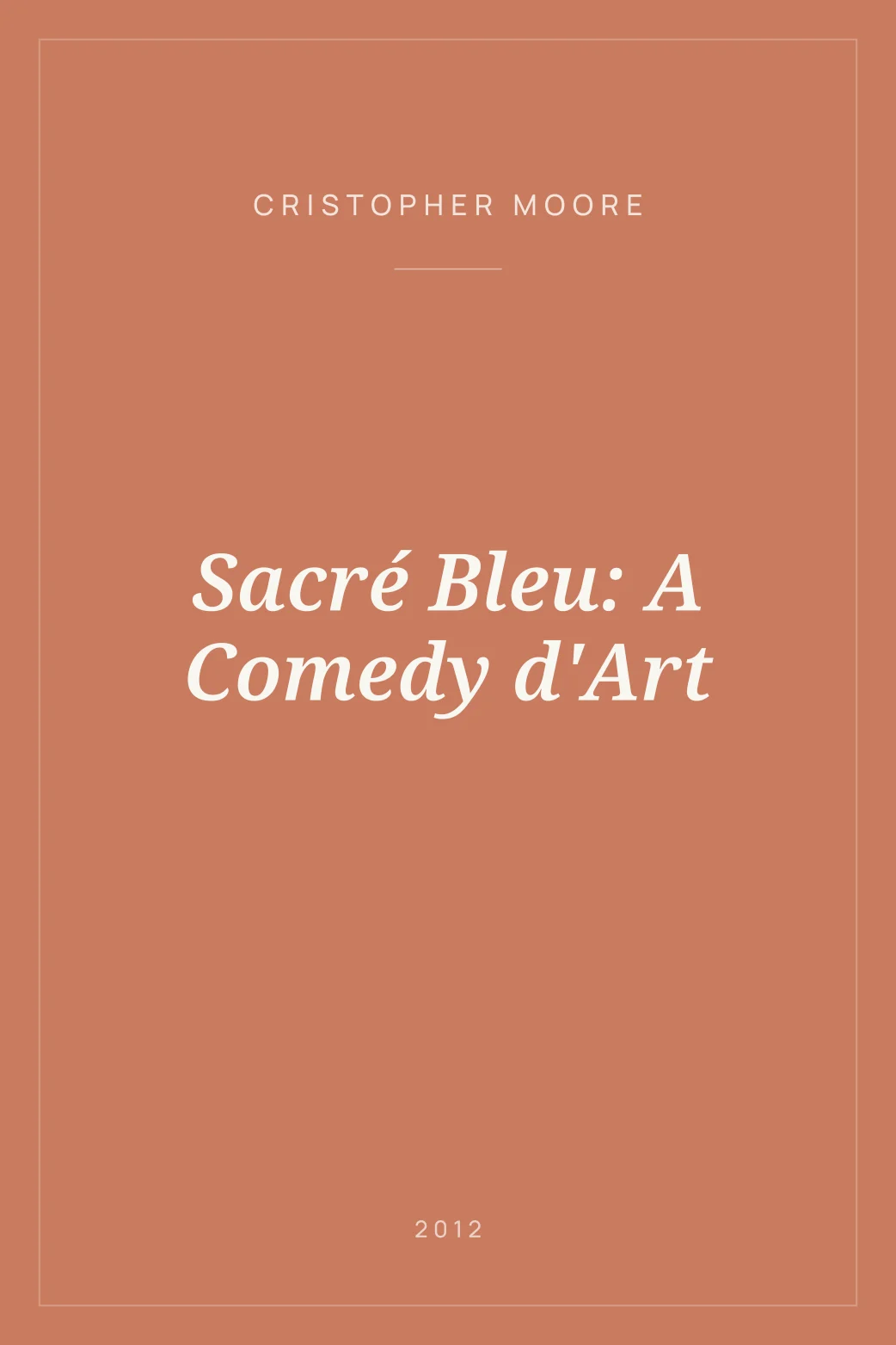 Portada de Sacré Bleu: A Comedy d'Art