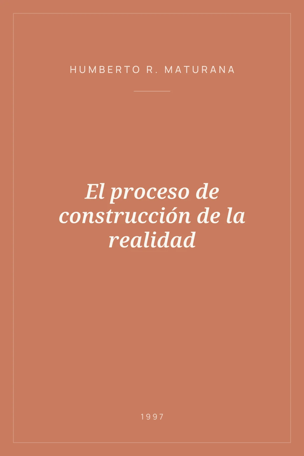 Portada de El proceso de construcción de la realidad