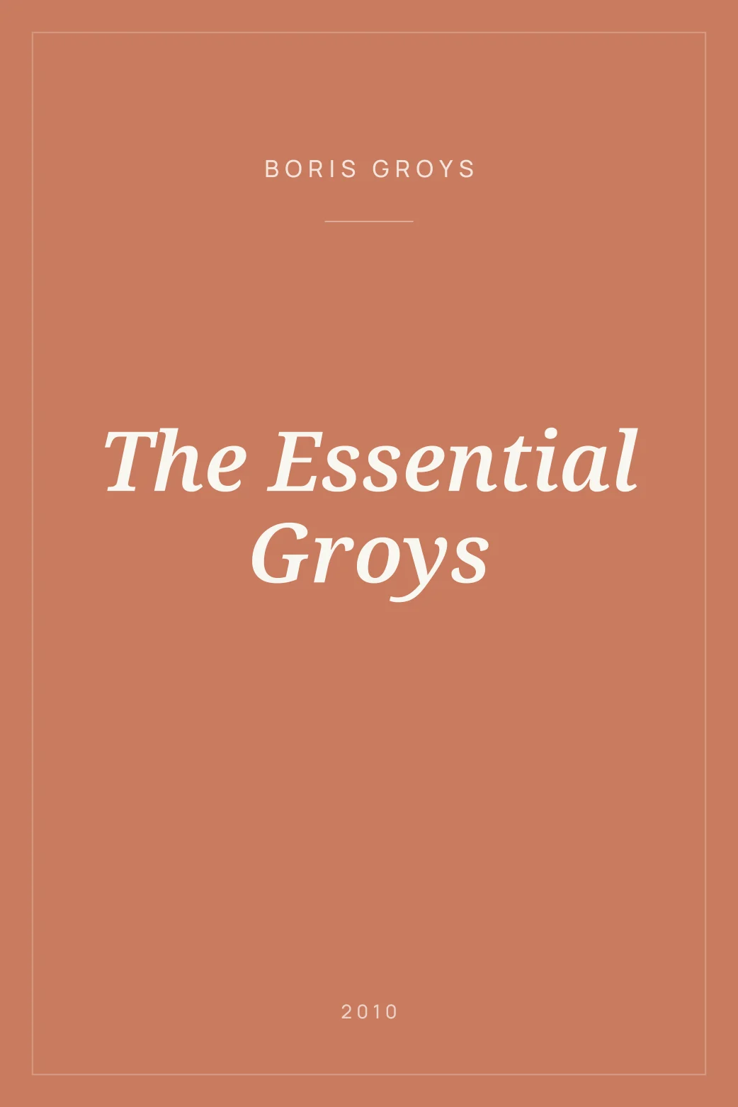 Portada de The Essential Groys