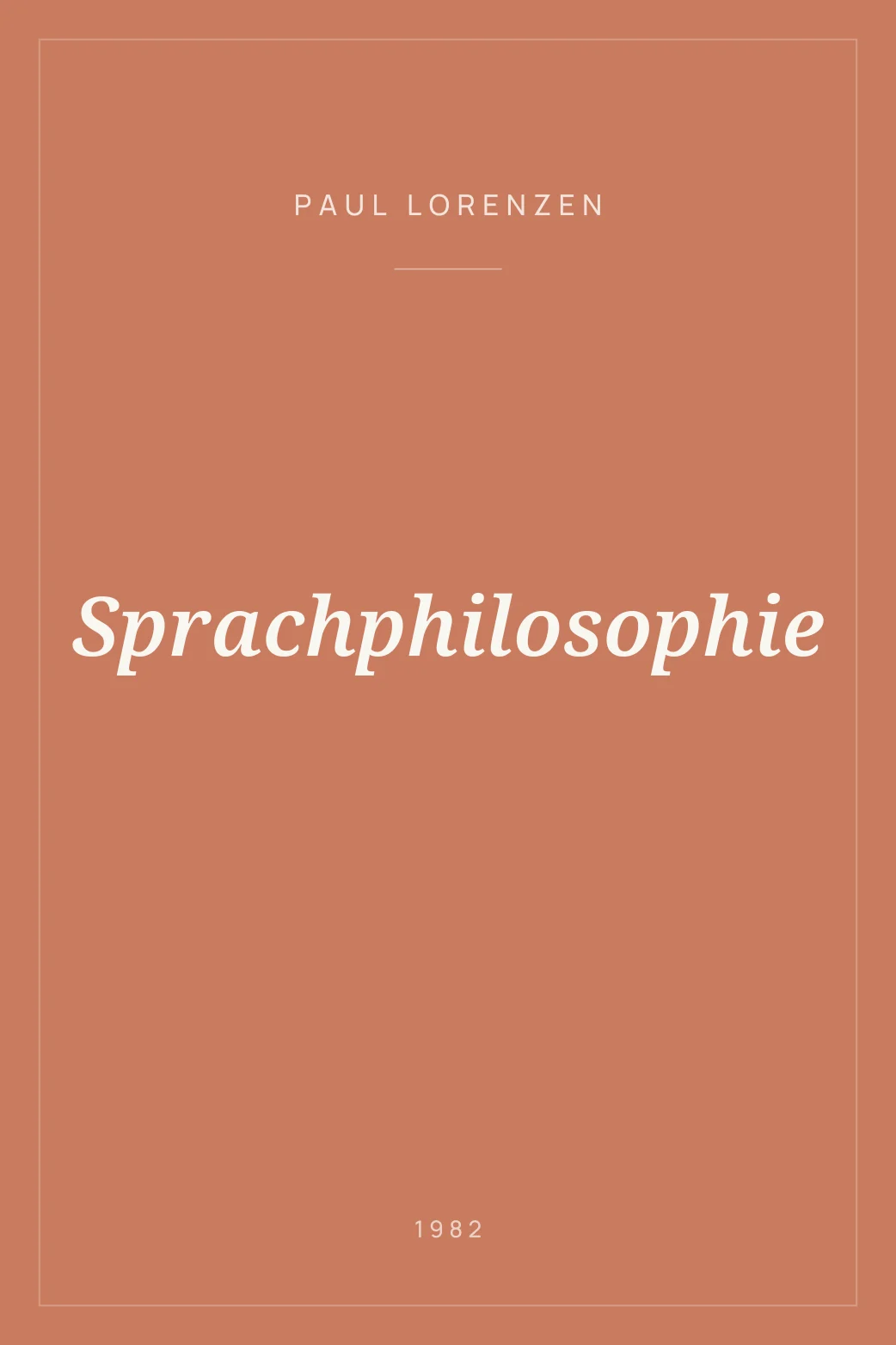 Portada de Sprachphilosophie