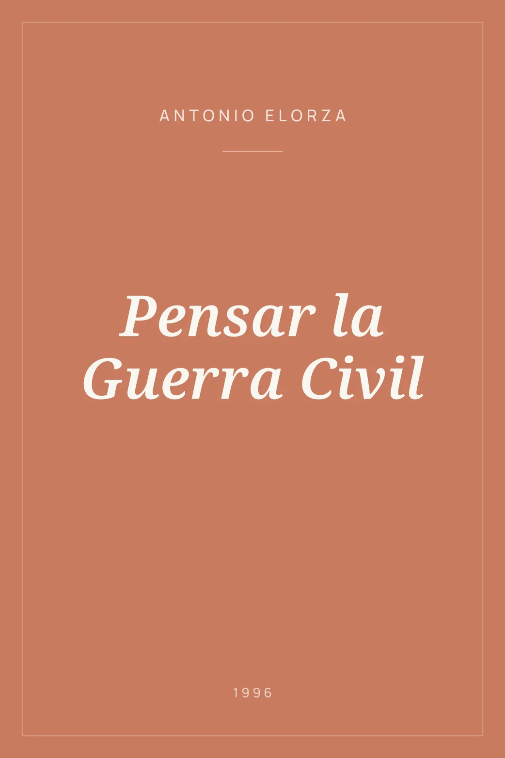 Portada de Pensar la Guerra Civil