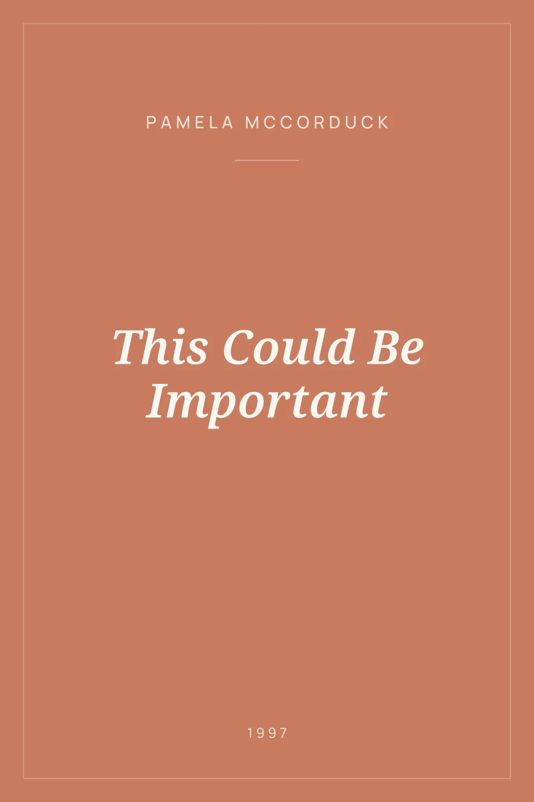 Portada de This Could Be Important