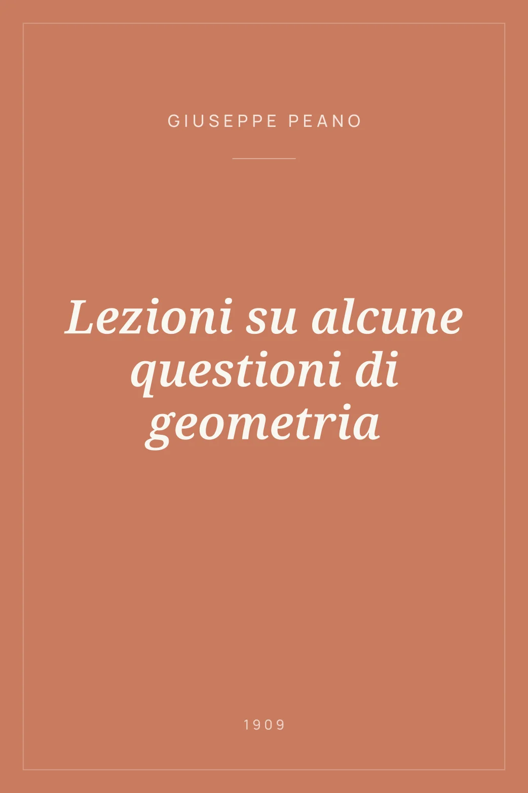 Portada de Lezioni su alcune questioni di geometria