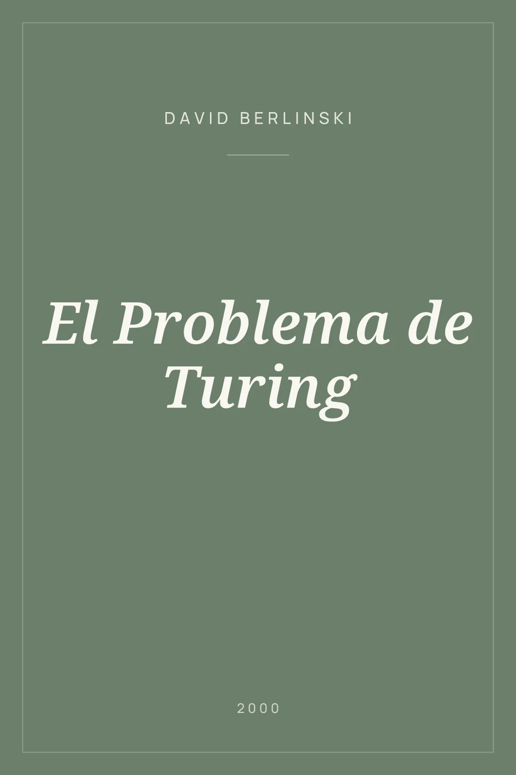 Portada de El Problema de Turing