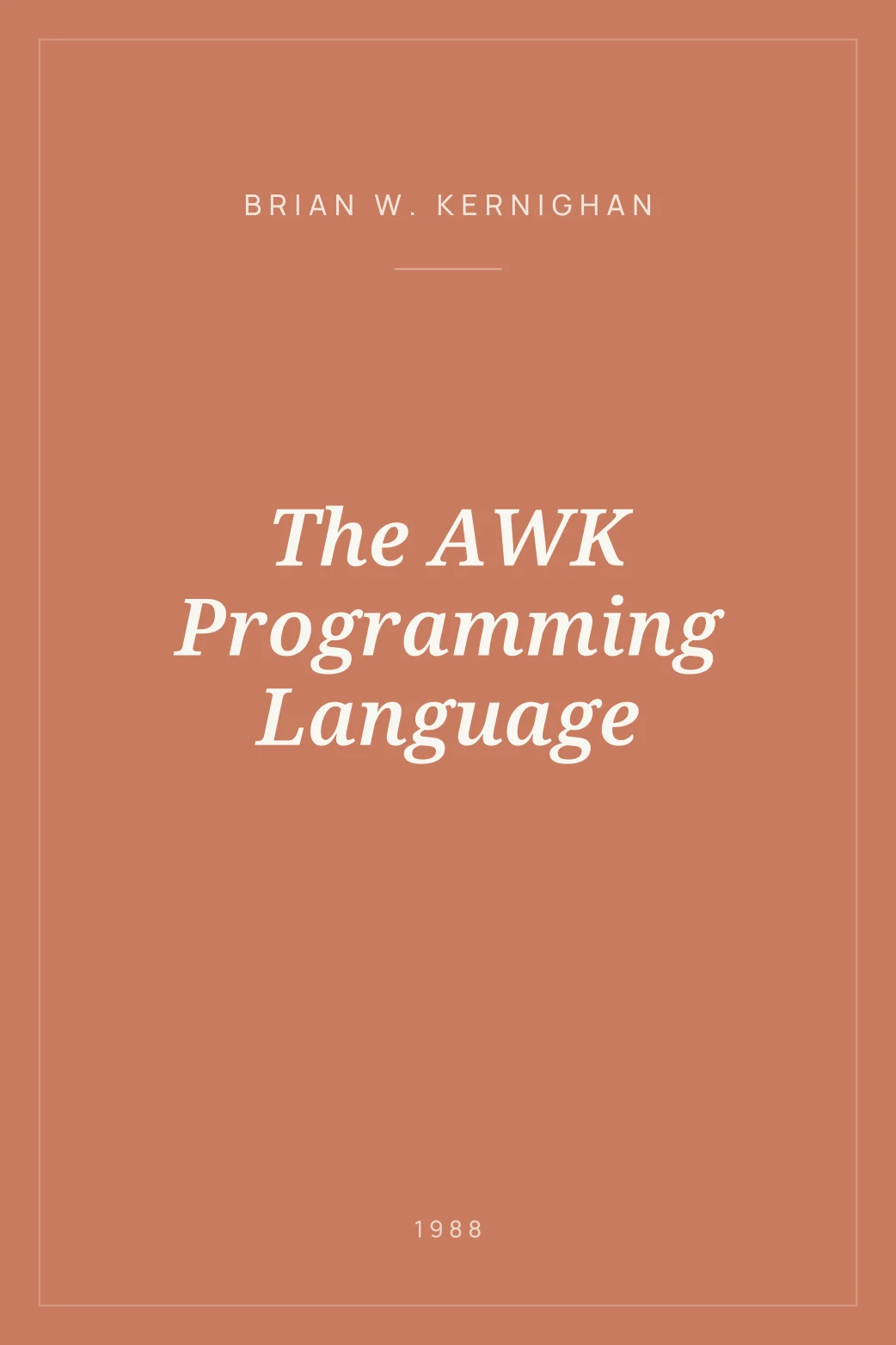 Portada de The AWK Programming Language