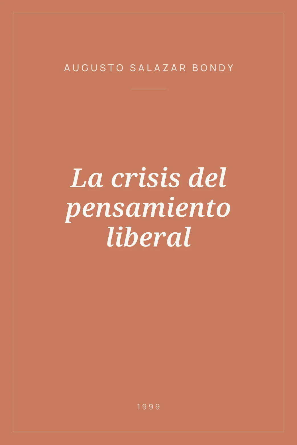 Portada de La crisis del pensamiento liberal