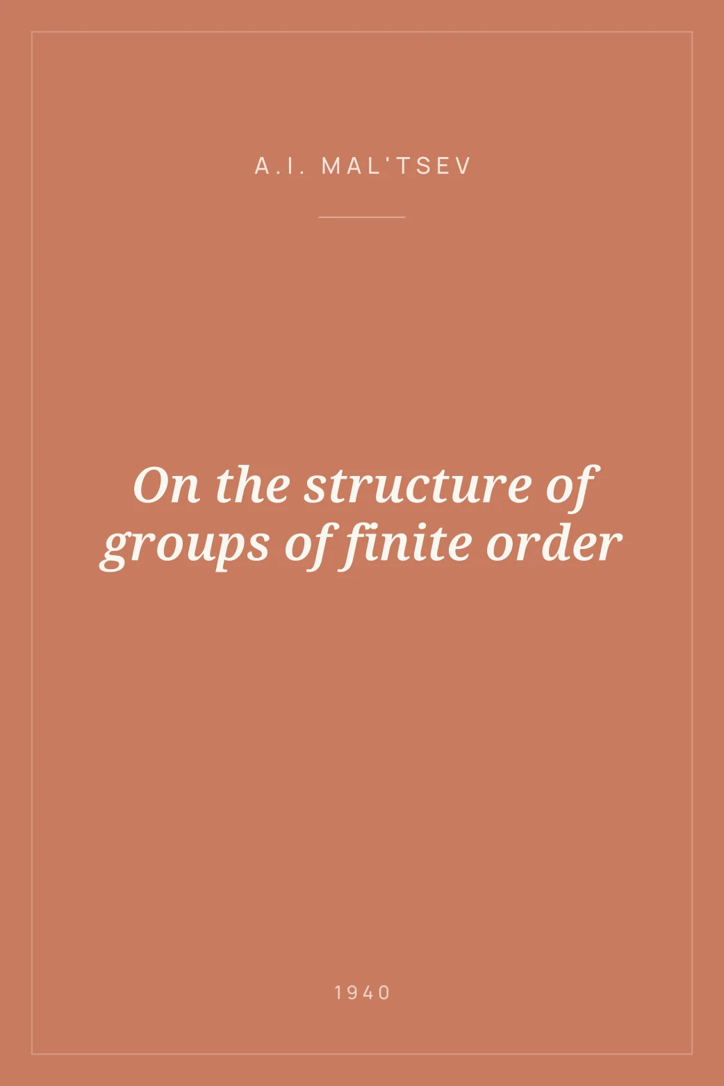 Portada de On the structure of groups of finite order