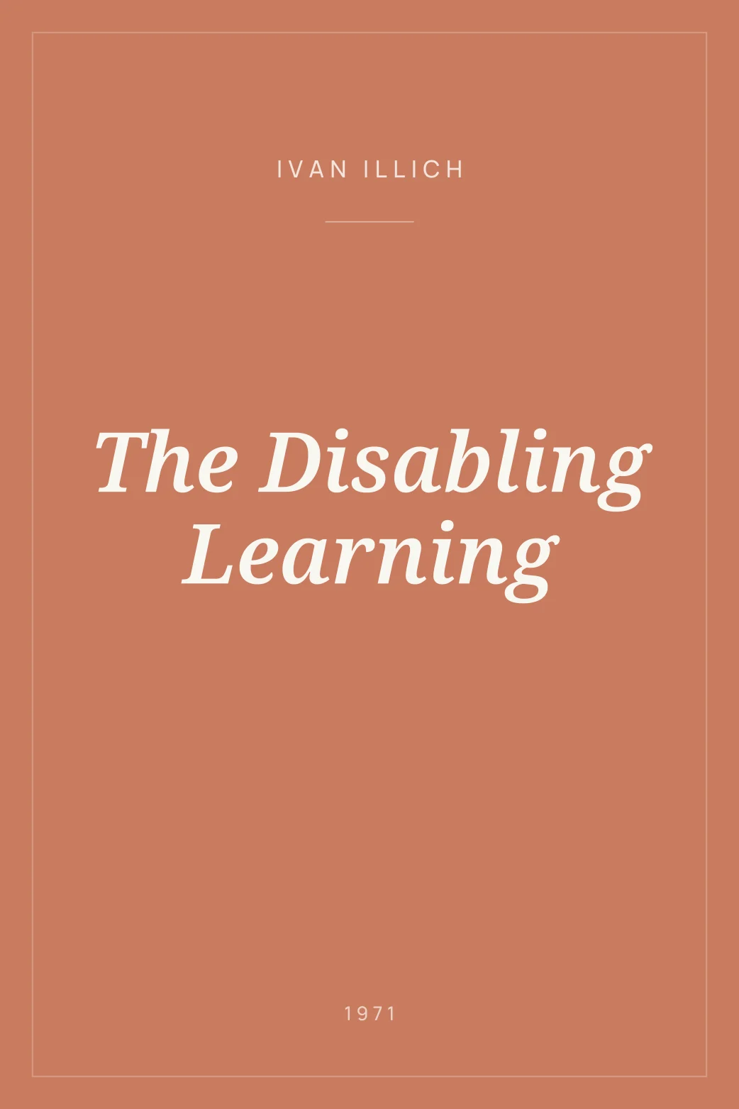 Portada de The Disabling Learning
