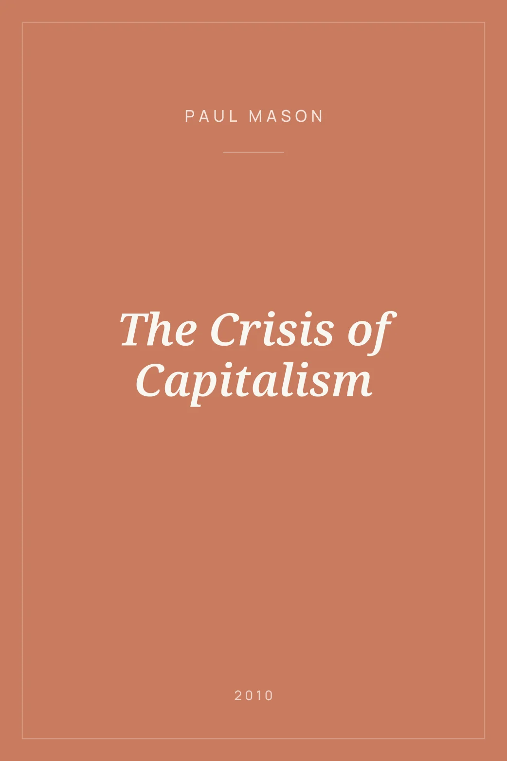 Portada de The Crisis of Capitalism