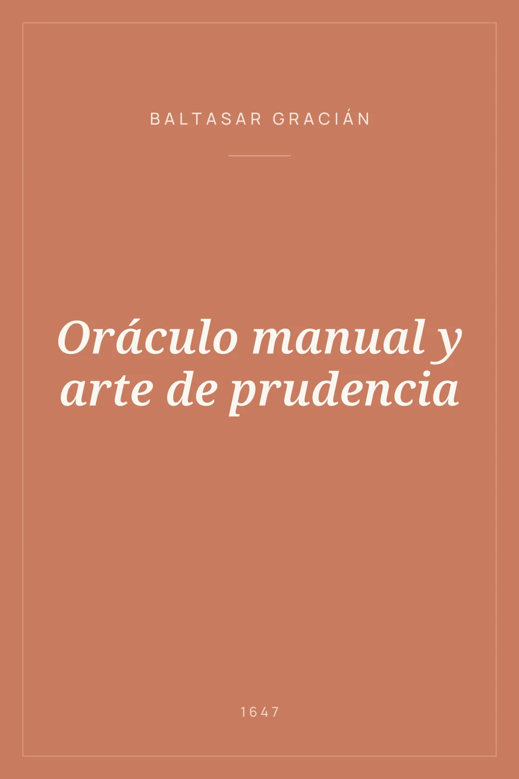 Portada de Oráculo manual y arte de prudencia