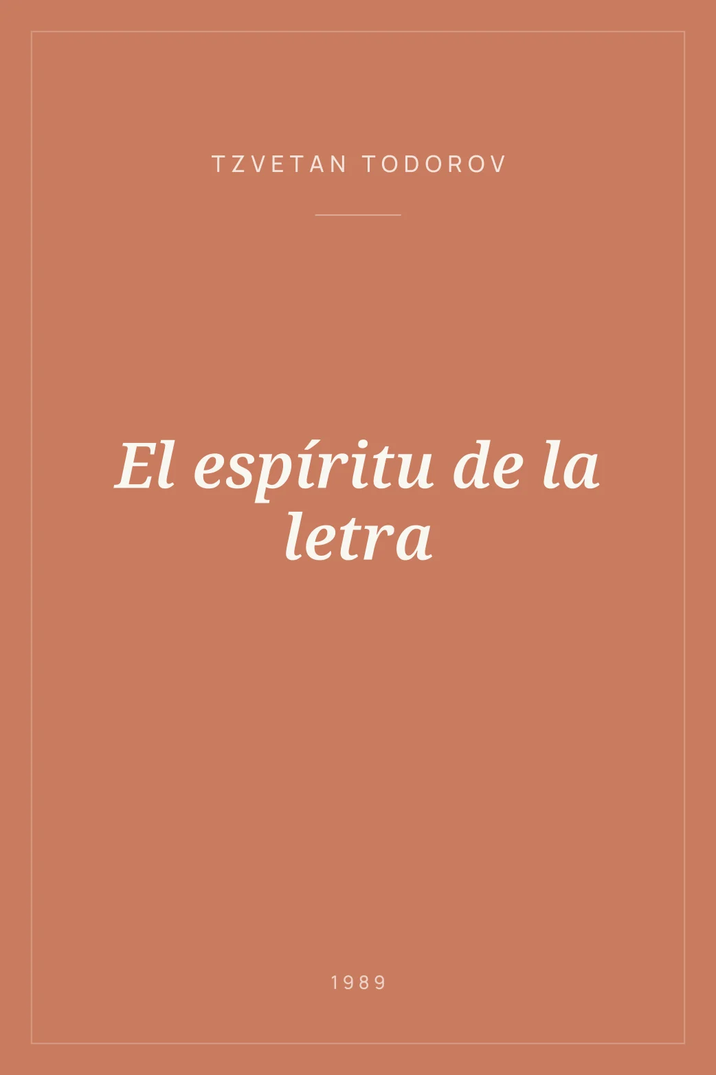 Portada de El espíritu de la letra
