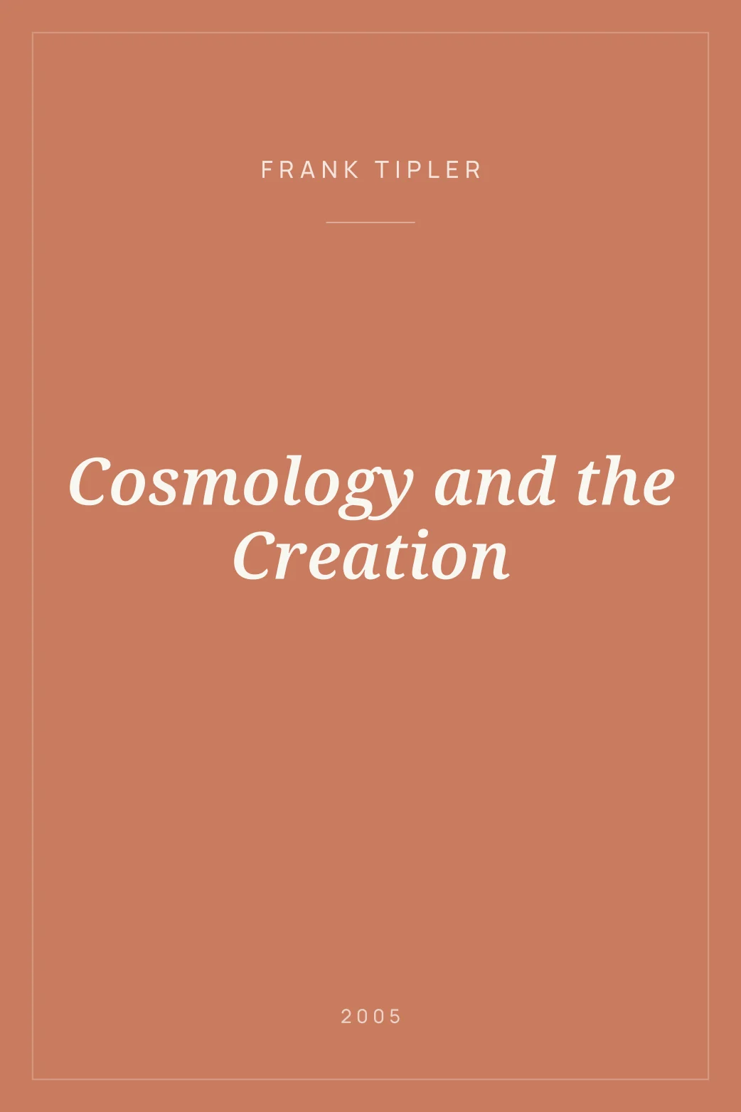 Portada de Cosmology and the Creation