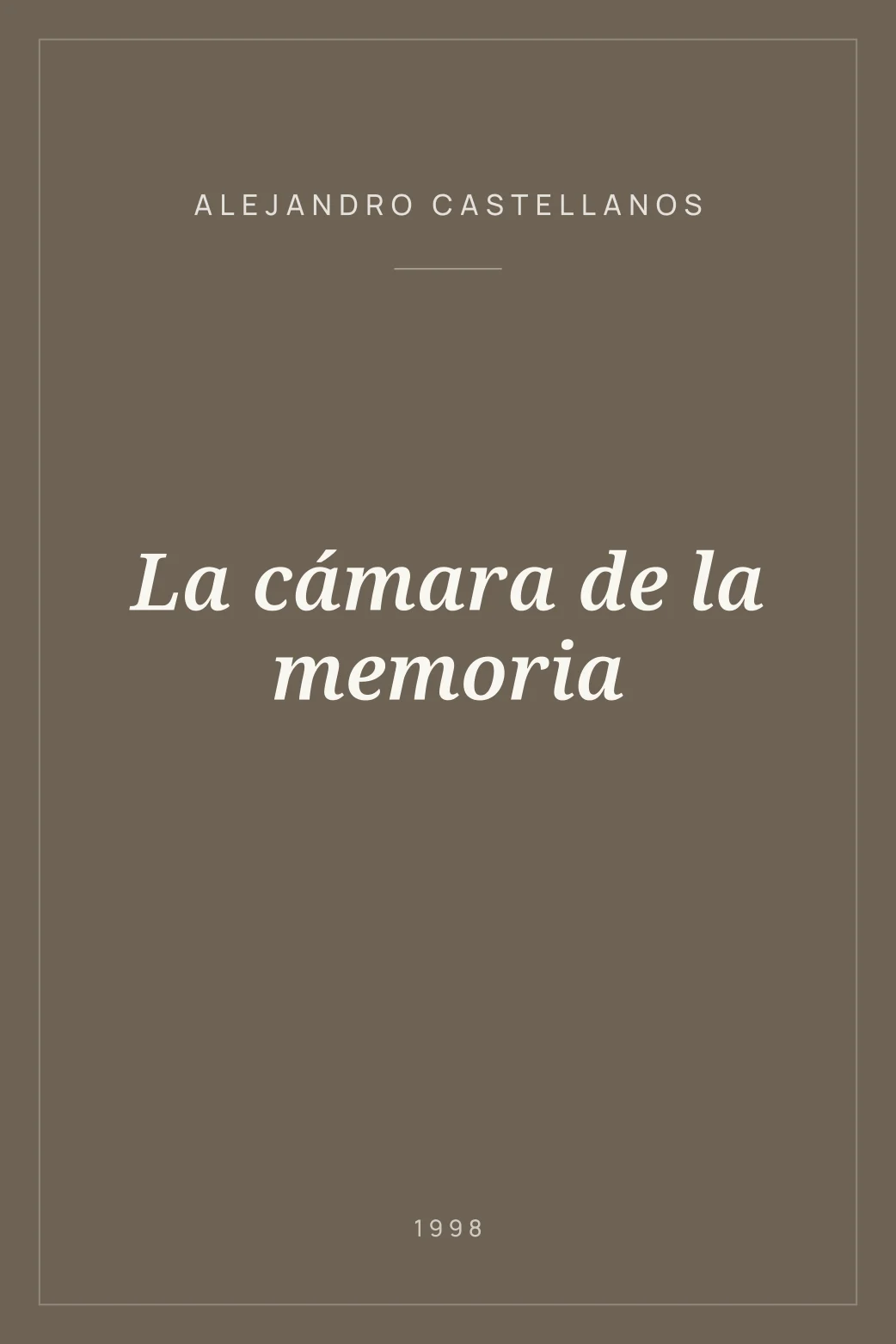Portada de La cámara de la memoria