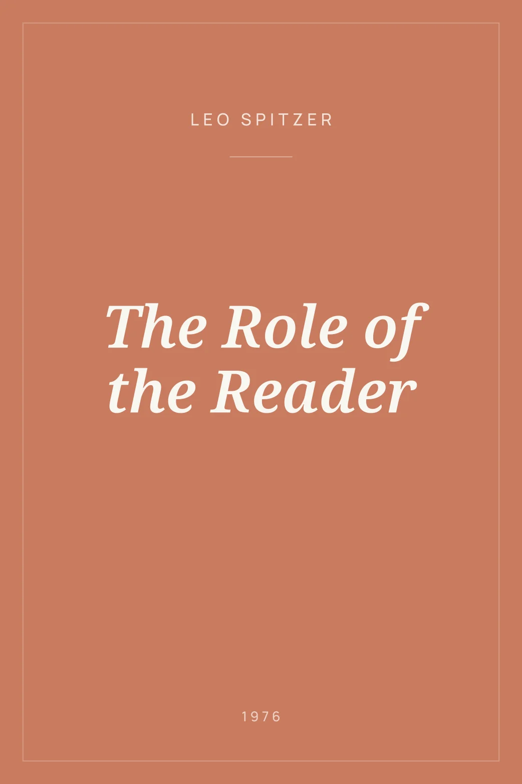 Portada de The Role of the Reader