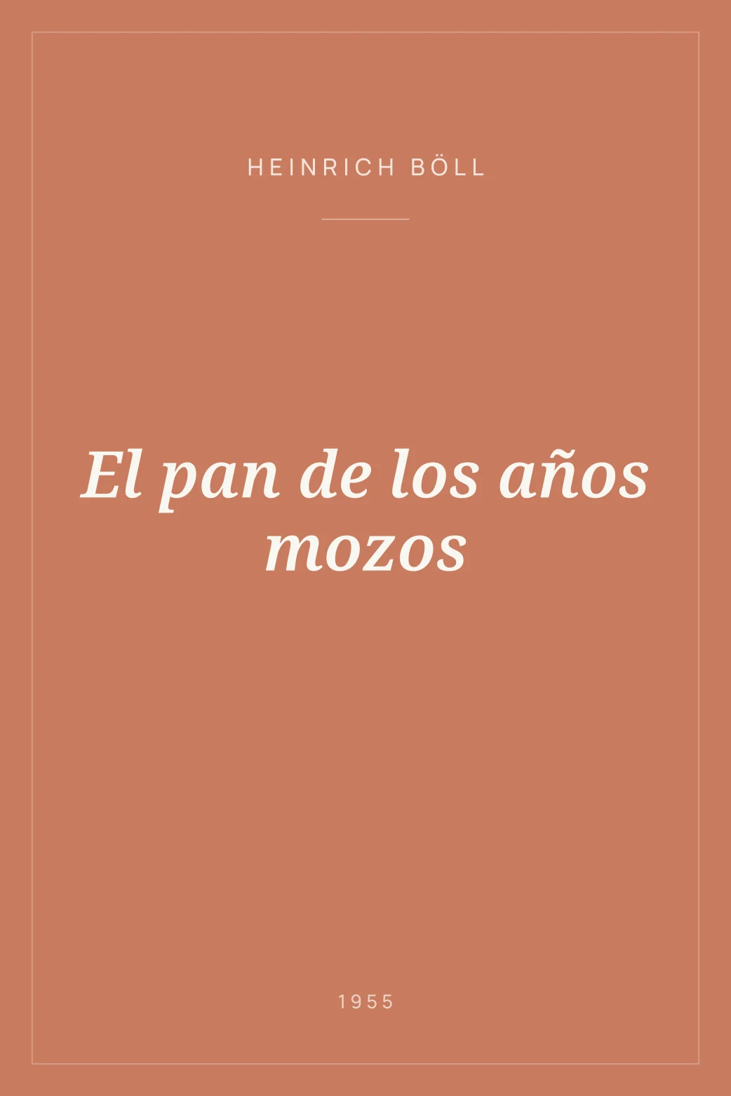 Portada de El pan de los años mozos