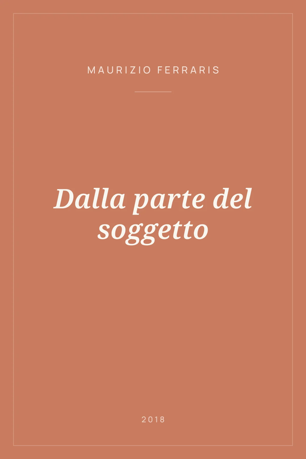 Portada de Dalla parte del soggetto