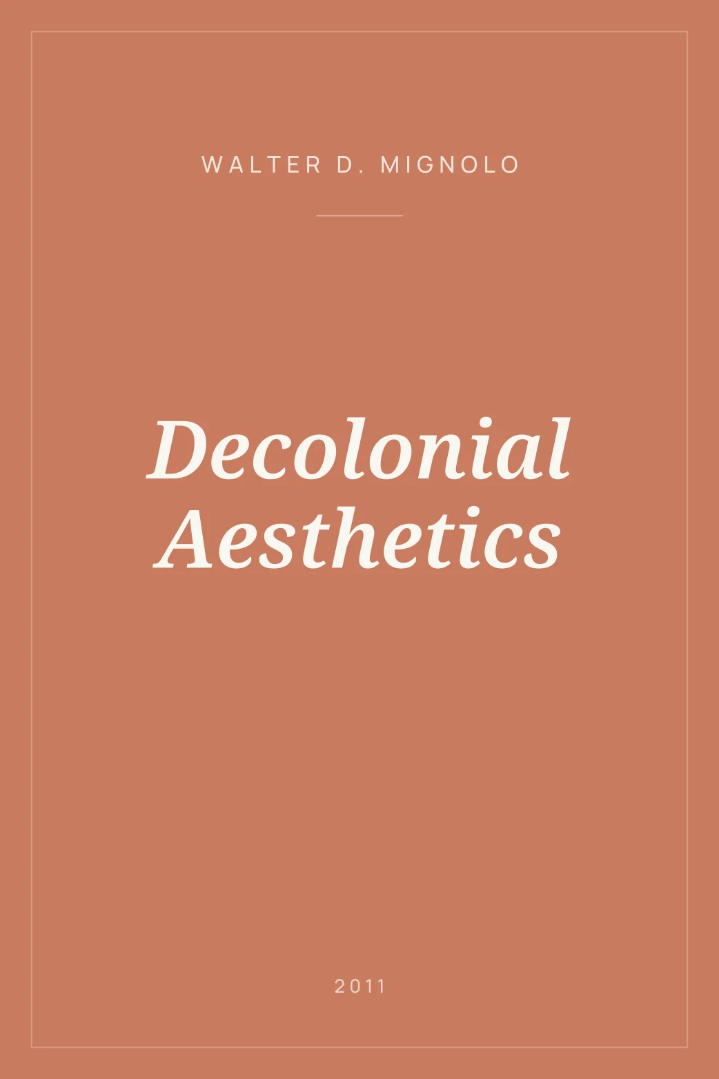 Portada de Decolonial Aesthetics