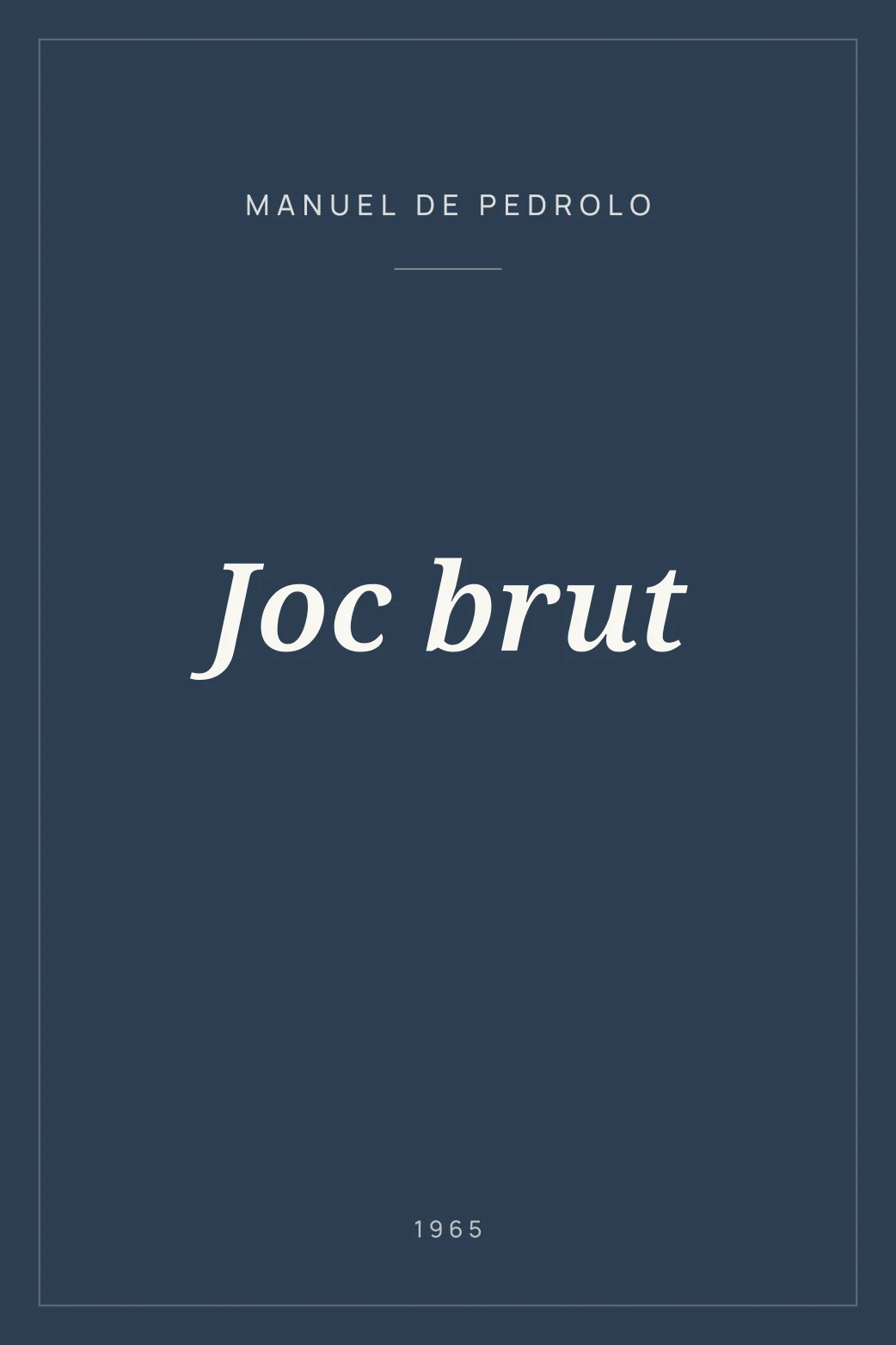 Portada de Joc brut
