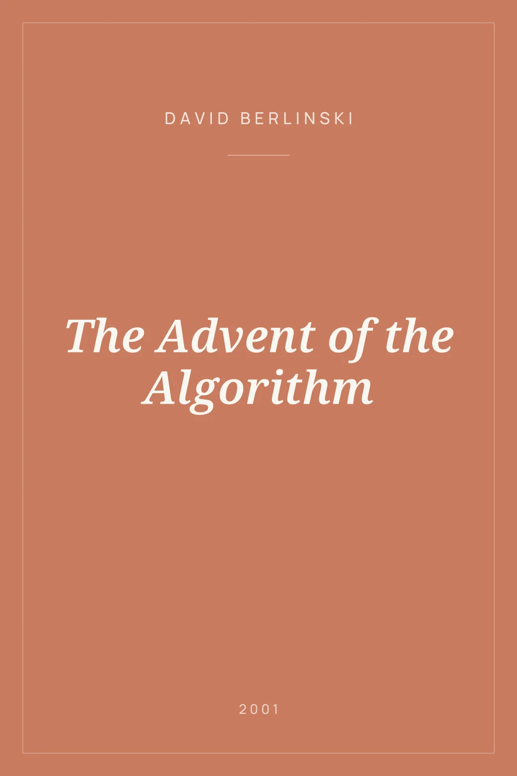Portada de The Advent of the Algorithm