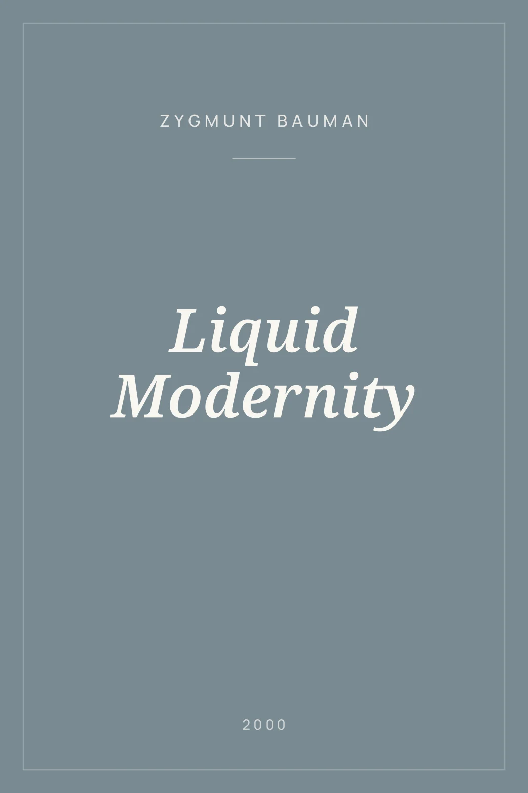 Portada de Liquid Modernity