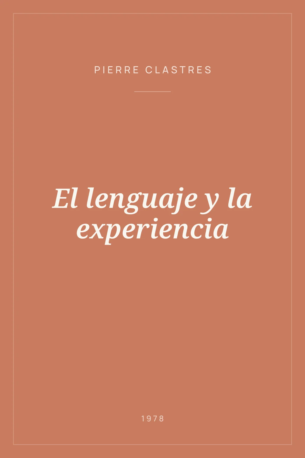 Portada de El lenguaje y la experiencia