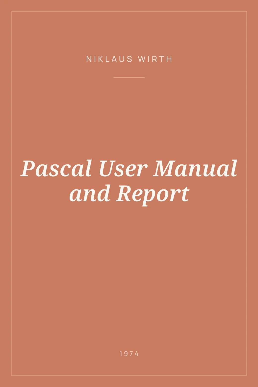 Portada de Pascal User Manual and Report