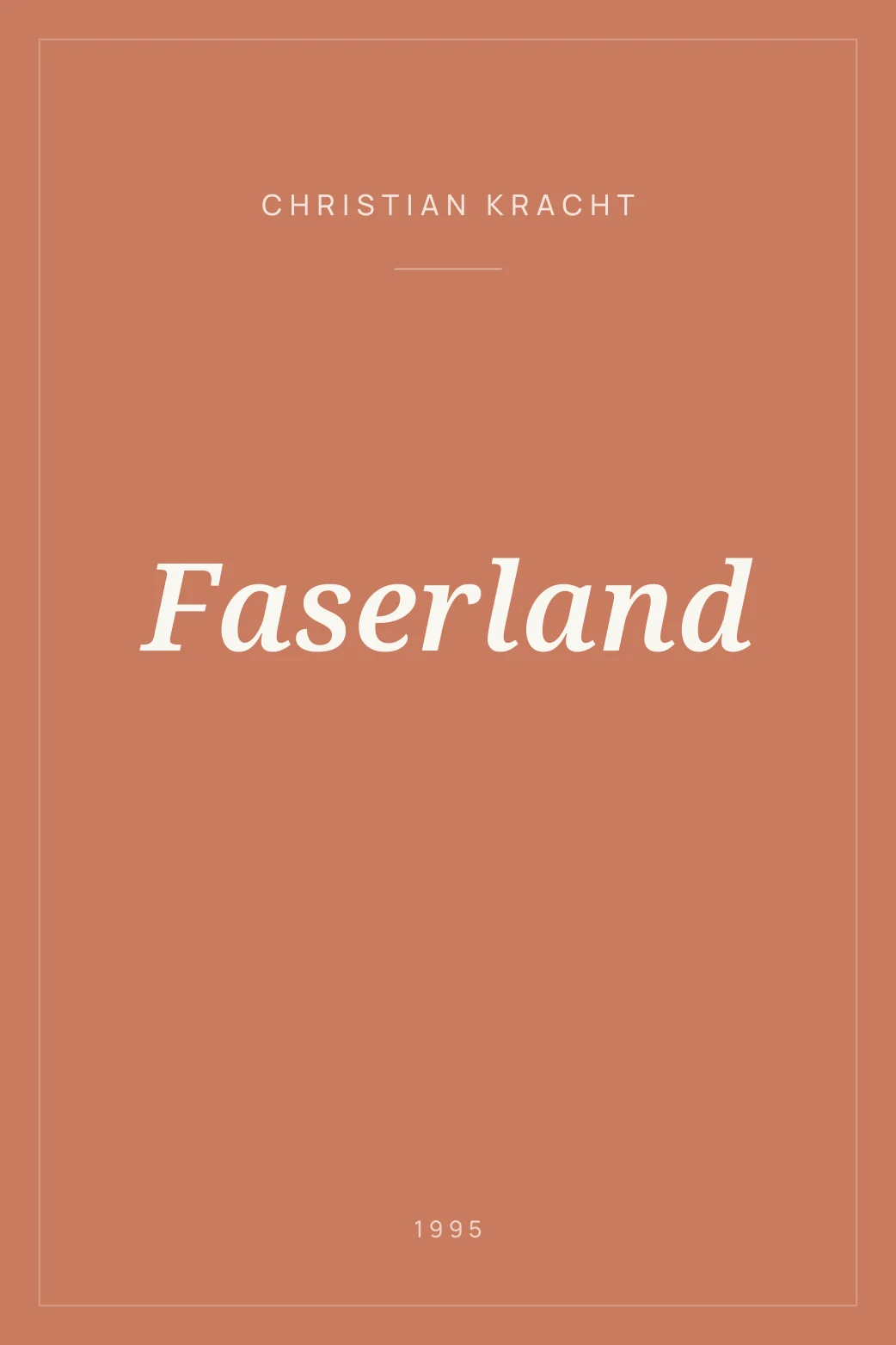 Portada de Faserland