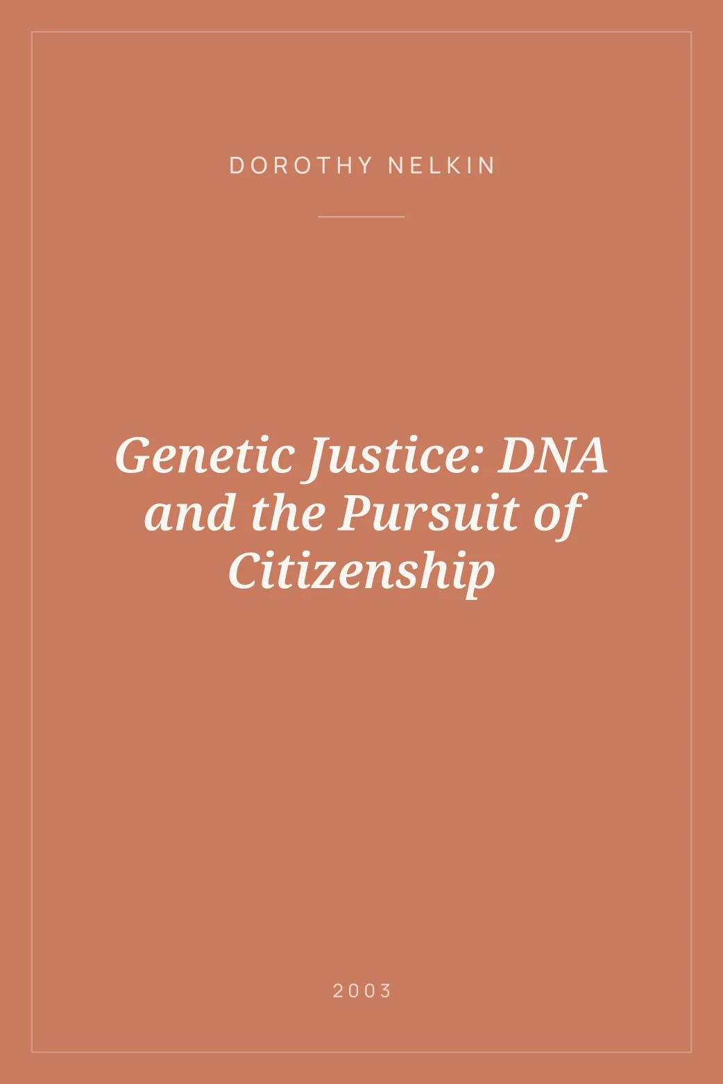 Portada de Genetic Justice: DNA and the Pursuit of Citizenship