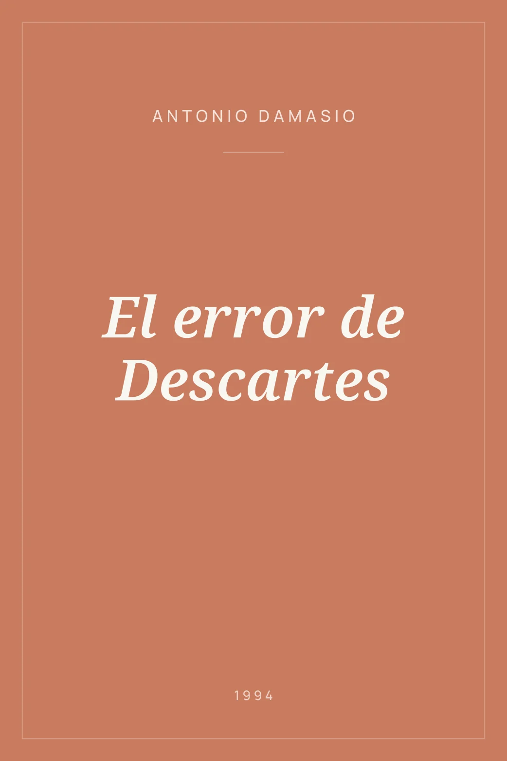 Portada de El error de Descartes
