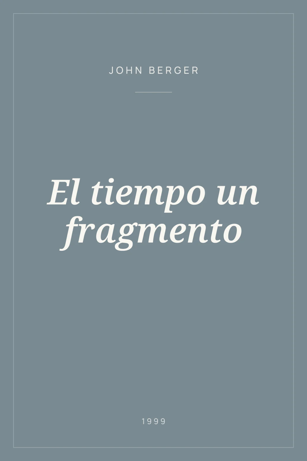 Portada de El tiempo un fragmento