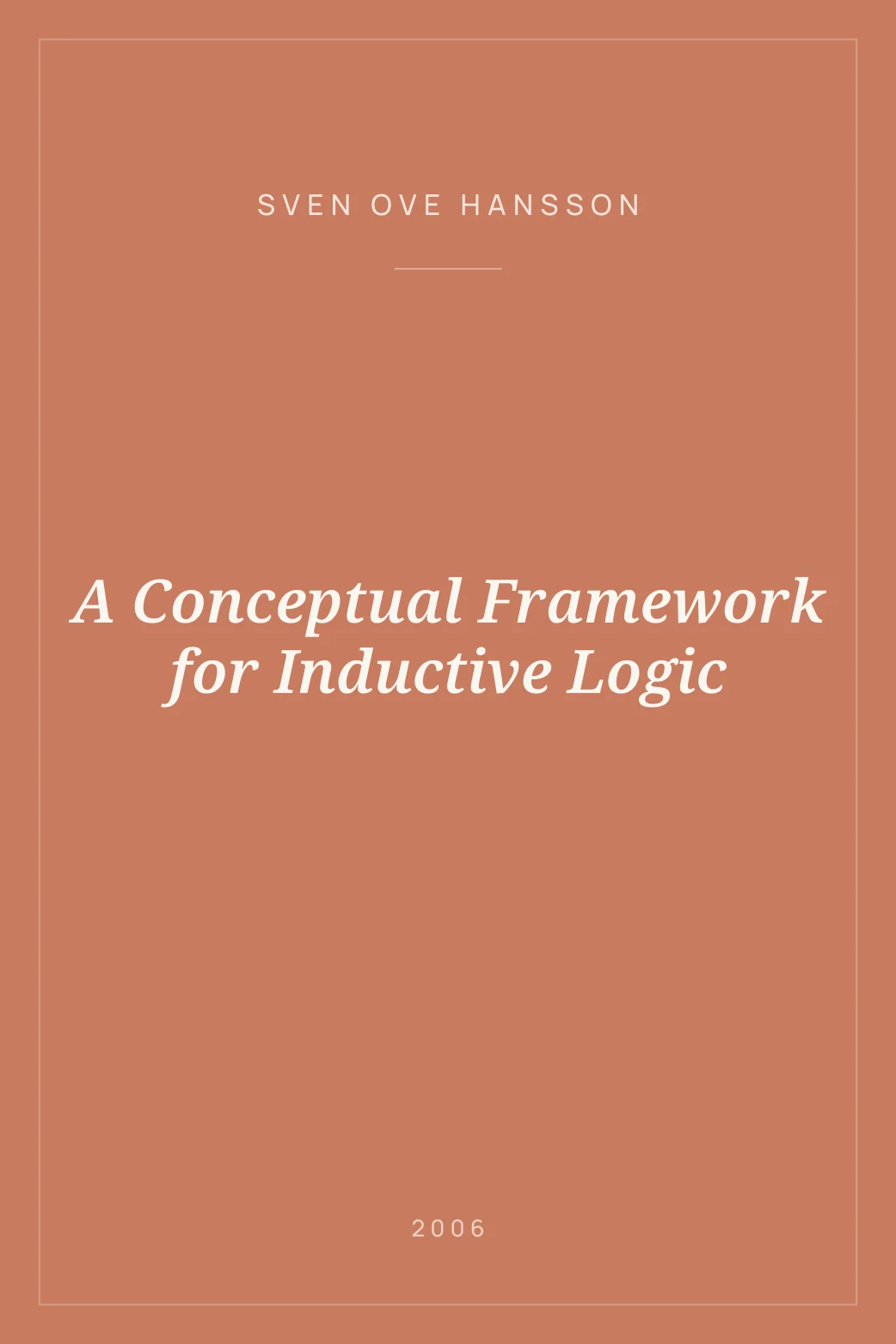 Portada de A Conceptual Framework for Inductive Logic