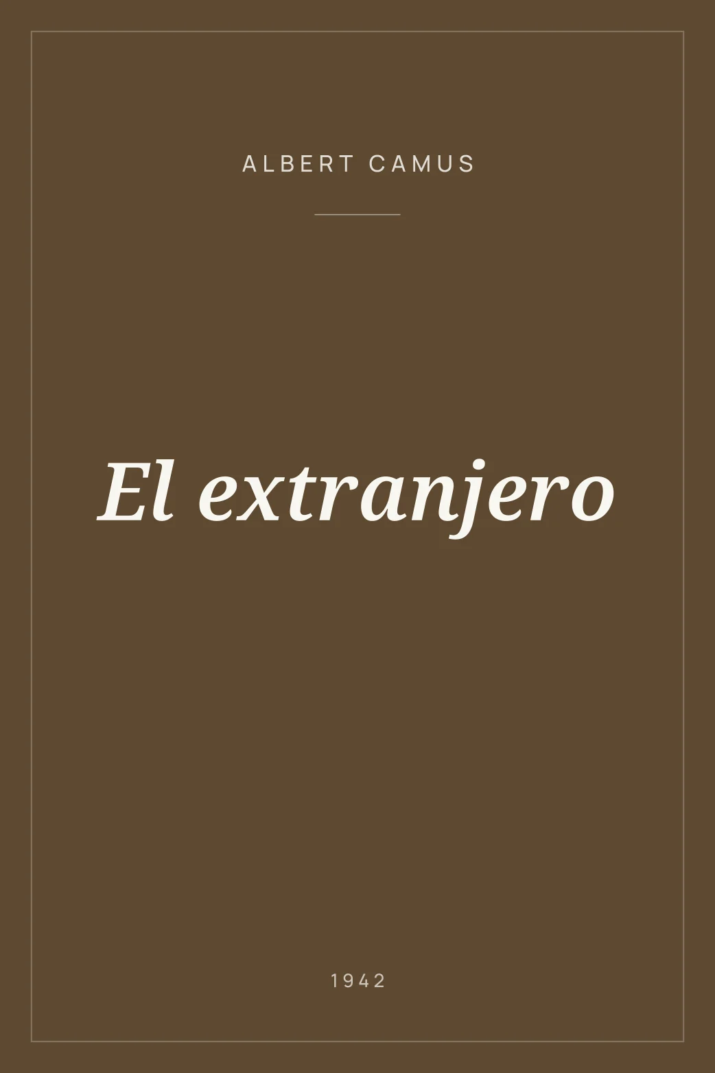 Portada de El extranjero