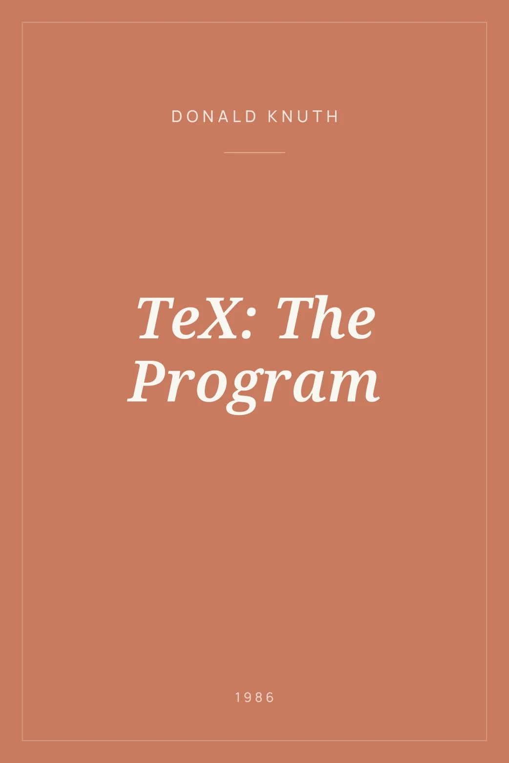 Portada de TeX: The Program