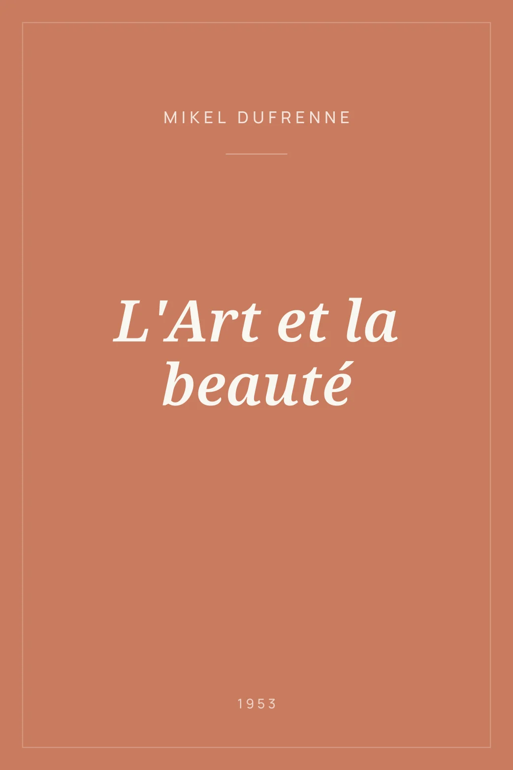 Portada de L'Art et la beauté