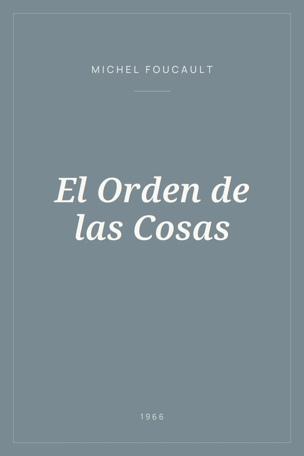 Portada de El Orden de las Cosas