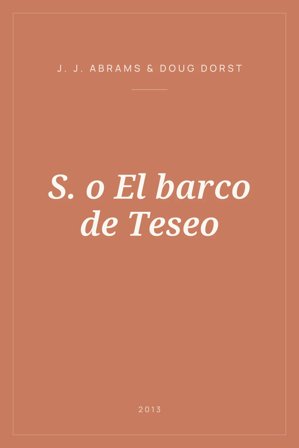 Portada de S. o El barco de Teseo