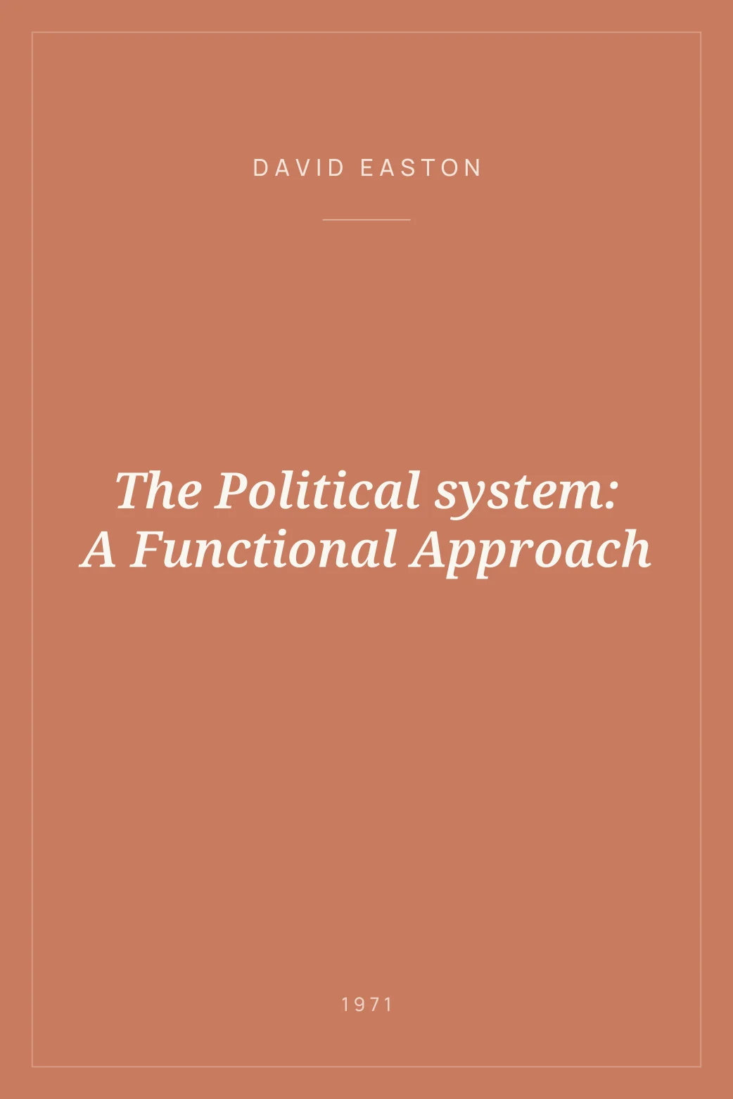 Portada de The Political system: A Functional Approach