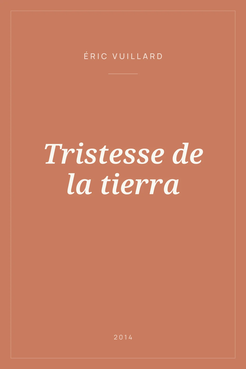 Portada de Tristesse de la tierra