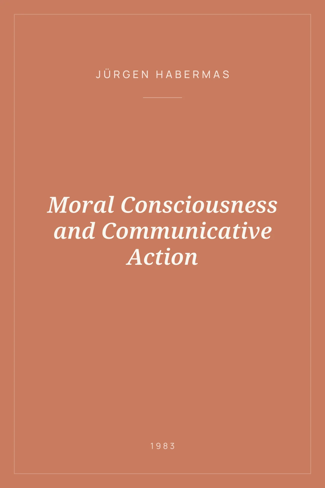 Portada de Moral Consciousness and Communicative Action